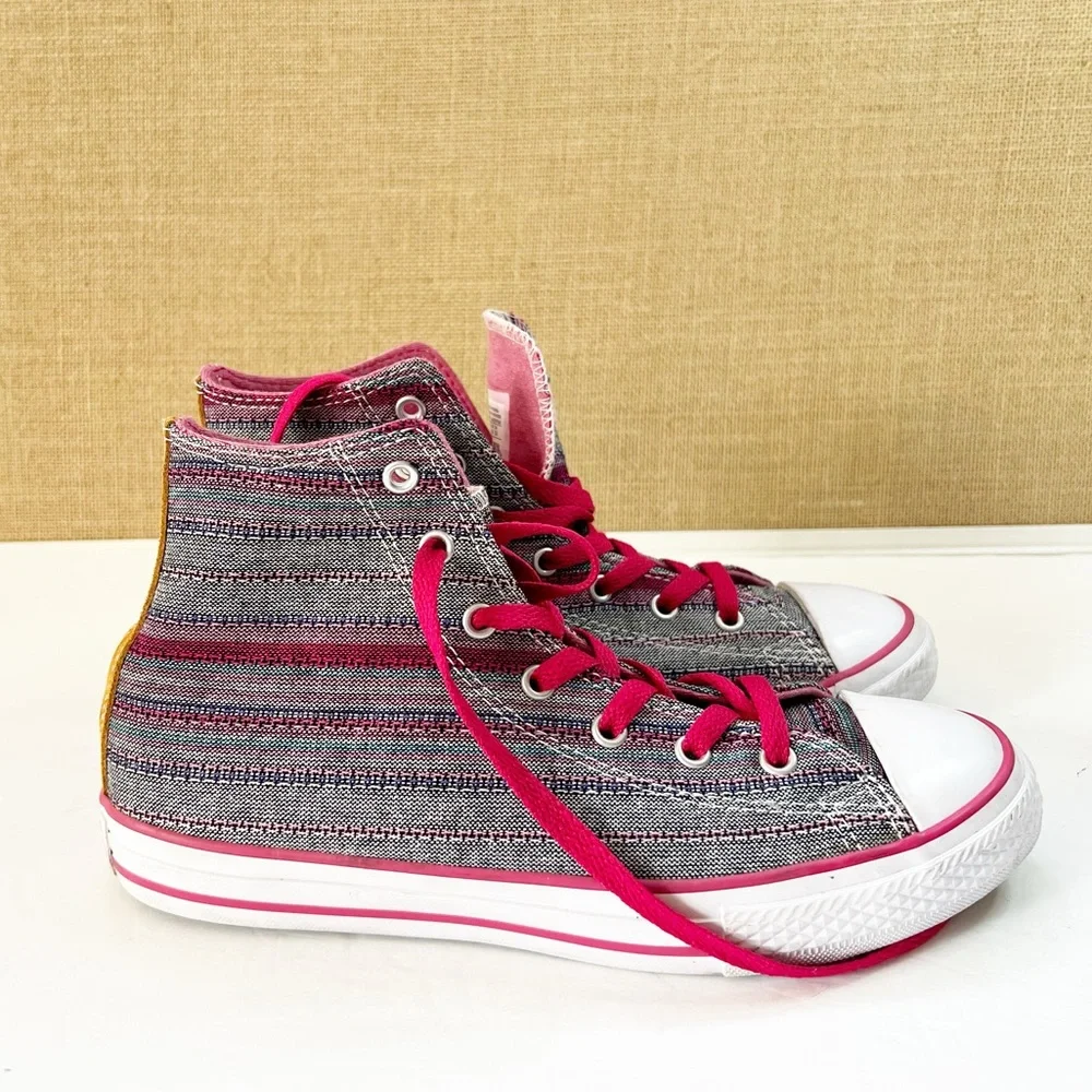 CONVERSE "CHUCK TAYLOR" CT HI in colors BERRY PINK JUNIOR 5.5 - Picture 3 of 14
